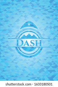 Dash realistic light blue mosaic emblem