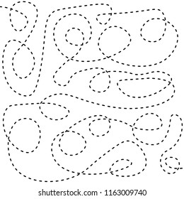 Dash, stroke, line, stripe, pale. Color dotted lines curves seamless pattern.