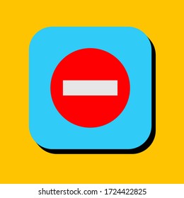 Dash vector illustration icon. Dash icon in two-dimensional shape. The concept of no entry or stop by using a dash and modern icon.
