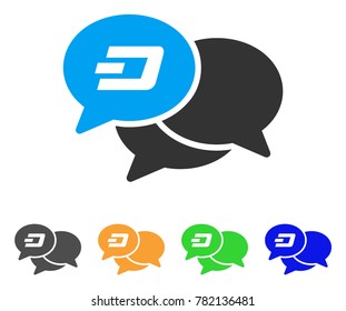 Dash Webinar icon. Vector illustration style is a flat iconic dash webinar symbol with grey, green, blue, yellow color variants. Designed for web and software interfaces.