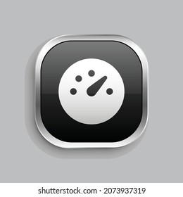 dashboard 3 fill icon design. Glossy Button style rounded rectangle isolated on gray background. Vector illustration