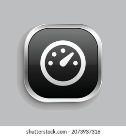 dashboard 3 line icon design. Glossy Button style rounded rectangle isolated on gray background. Vector illustration