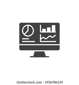 Dashboard Admin Glyph Icon. Simple Solid Style. User Panel Template, Data Analysis, Agency, Graph, Business Linear Sign. Vector Illustration Isolated On White Background. EPS 10