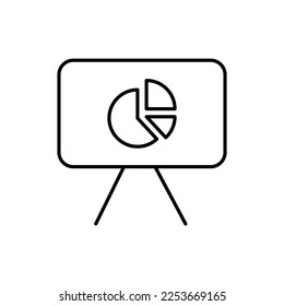 Dashboard admin line icon. Simple outline style. User panel template, data analysis, agency, graph, business linear sign. Vector illustration isolated on white background. Editable stroke