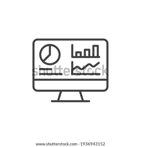 Dashboard admin line icon. Simple outline style. User panel template, data analysis, agency, graph, business linear sign. Vector illustration isolated on white background. EPS 10
