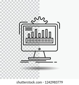 dashboard, admin, monitor, monitoring, processing Line Icon on Transparent Background. Black Icon Vector Illustration