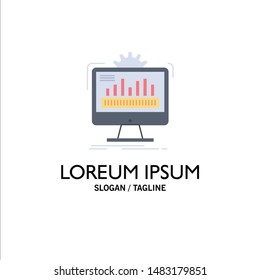 dashboard, admin, monitor, monitoring, processing Flat Color Icon Vector