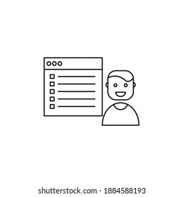 Icono de administrador del panel. Un icono de carácter de administrador. Vector