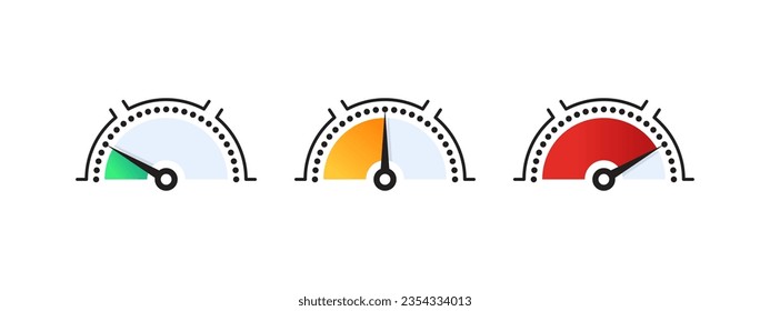 Dashboard with arrows. Risk Gauge Scale. Dial indicator. Vector scalable graphics