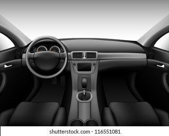 Dashboard - car interior, made with gradient mesh