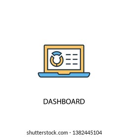 dashboard concept 2 colored line icon. Simple yellow and blue element illustration. dashboard concept outline symbol design