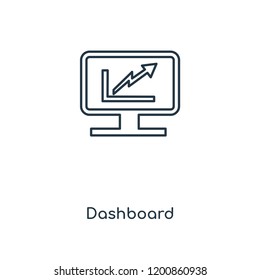 Dashboard concept line icon. Linear Dashboard concept outline symbol design. This simple element illustration can be used for web and mobile UI/UX.