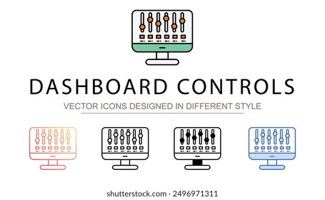 Dashboard Controls icon design with white background stock illustration