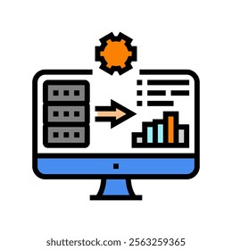 dashboard data center color icon vector. dashboard data center sign. isolated symbol illustration