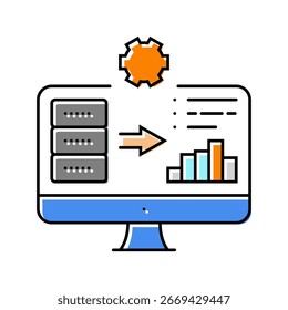 dashboard data center color icon vector. dashboard data center sign. isolated symbol illustration