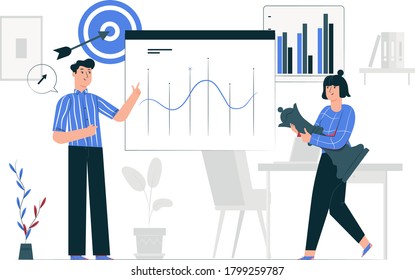 Dashboard and Data statistics modern illustration - Growth