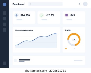 Diseño de tablero para la aplicación. Gráficos, gráficos y diagramas para el análisis. Perfecto para que su negocio monitoree estadísticas, análisis y progreso. Análisis de datos y panel modernos 