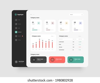 Dashboard design. Desktop app with UI. Use for web application or website.