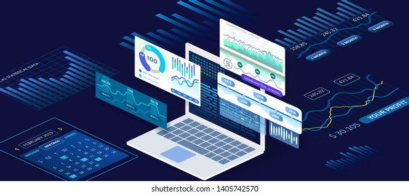 Dashboard design.  User interface development. Set of infographic elements. User inerface vector set.