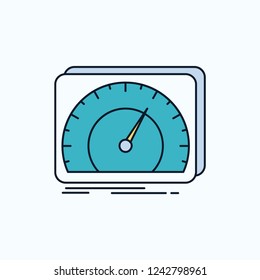 dashboard, device, speed, test, internet Flat Icon. green and Yellow sign and symbols for website and Mobile appliation. vector illustration