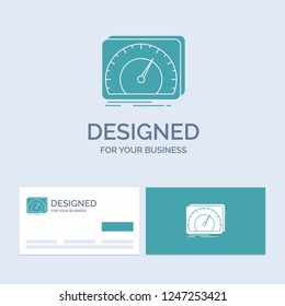dashboard, device, speed, test, internet Business Logo Glyph Icon Symbol for your business. Turquoise Business Cards with Brand logo template.