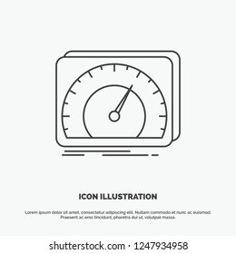 dashboard, device, speed, test, internet Icon. Line vector gray symbol for UI and UX, website or mobile application