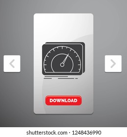dashboard, device, speed, test, internet Glyph Icon in Carousal Pagination Slider Design & Red Download Button