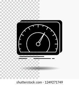dashboard, device, speed, test, internet Glyph Icon on Transparent Background. Black Icon