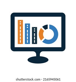 Dashboard, Diagrammsymbol. Einfache bearbeitbare Vektorgrafiken.