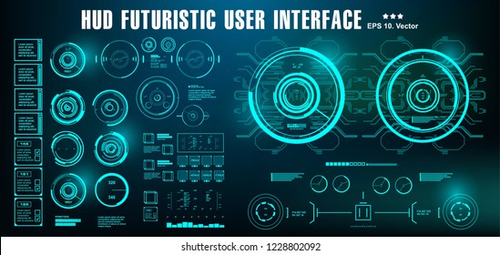Dashboard display virtual reality technology screen. HUD futuristic green user interface