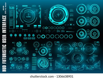 Dashboard display virtual reality technology screen. HUD futuristic green user interface, target