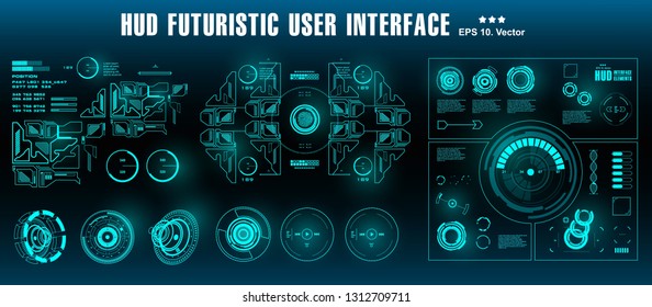 Dashboard display virtual reality technology screen. HUD futuristic green user interface, target