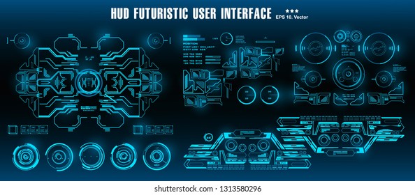 Dashboard display virtual reality technology screen. HUD futuristic user interface, target