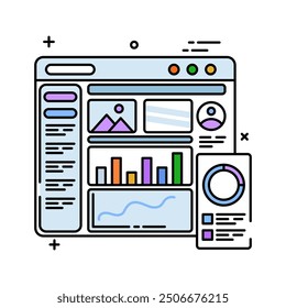 Dashboard Fill Color Icon, Vector illustration.