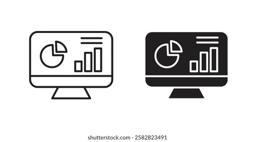 Dashboard filled and outlined icons vectors on white background