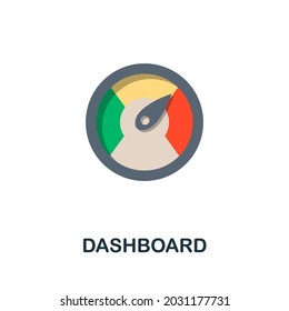 Dashboard flat icon. Colored sign from machine learning collection. Creative Dashboard icon illustration for web design, infographics and more