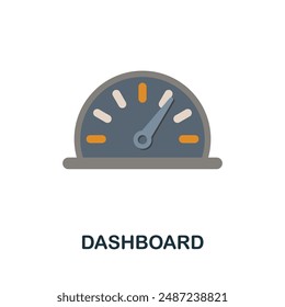 Dashboard flat icon. Colored sign from machine learning collection. Creative Dashboard icon illustration for web design, infographics and more