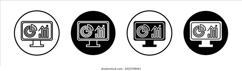 Dashboard flat line icon set. Dashboard Thin line illustration vector