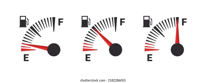 Dashboard gauge fuel. Gasoline indicator. Fuel indicator concept. Vector illustration