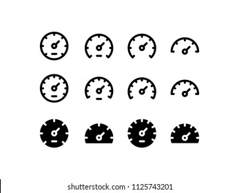 Dashboard Gauge Icon Design Vector Symbol Set Speedometer Full Empty