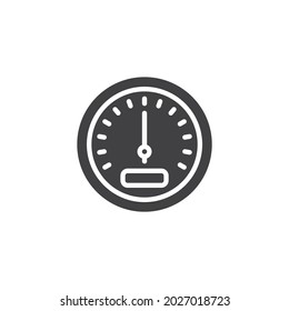 Dashboard gauge vector icon. filled flat sign for mobile concept and web design. Speedometer glyph icon. Symbol, logo illustration. Vector graphics