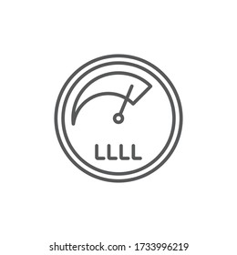 Dashboard gauge vector icon symbol isolated on white background