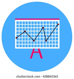 Dashboard graph in blue icon
