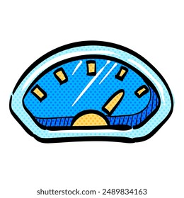 Dashboard halftone icon hand drawn color vector illustration