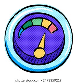 Dashboard halftone icon hand drawn color vector illustration