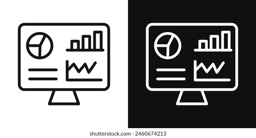 Colección de iconos del panel. Símbolo de Vector de monitorización de datos en tiempo real. Gráfico de Performance Analytics.