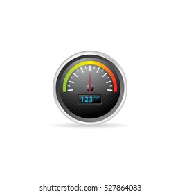 Dashboard icon in color. Control panel odometer speedometer