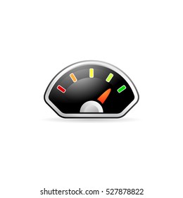Dashboard icon in color. Control panel odometer speedometer