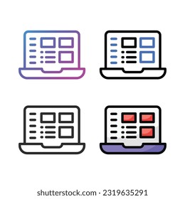 Dashboard icon design in four variation color