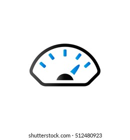 Dashboard icon in duo tone color. Control panel odometer speedometer